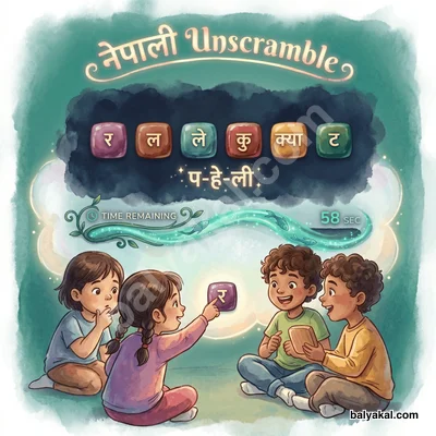 Nepali Unscramble - Free interactive educational game on Balyakal - Balyakal educational preview