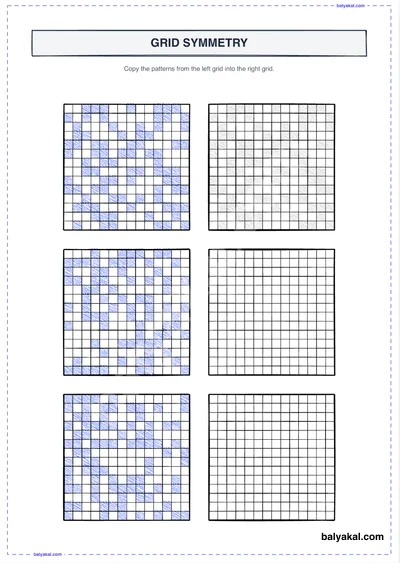 Grid Symmetry Drawing page 2 - Printable worksheet preview