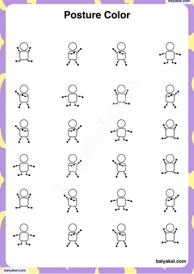 Posture color page 2 - Printable worksheet preview