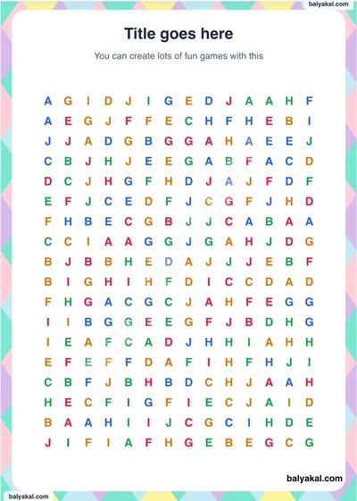 Random Character Grid - Printable worksheet preview