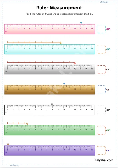 Measure with a Ruler page 3 - Printable worksheet preview