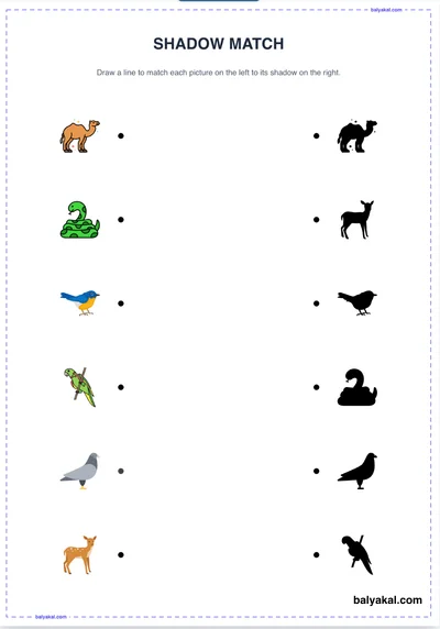 Shadow Matching Game page 2 - Printable worksheet preview